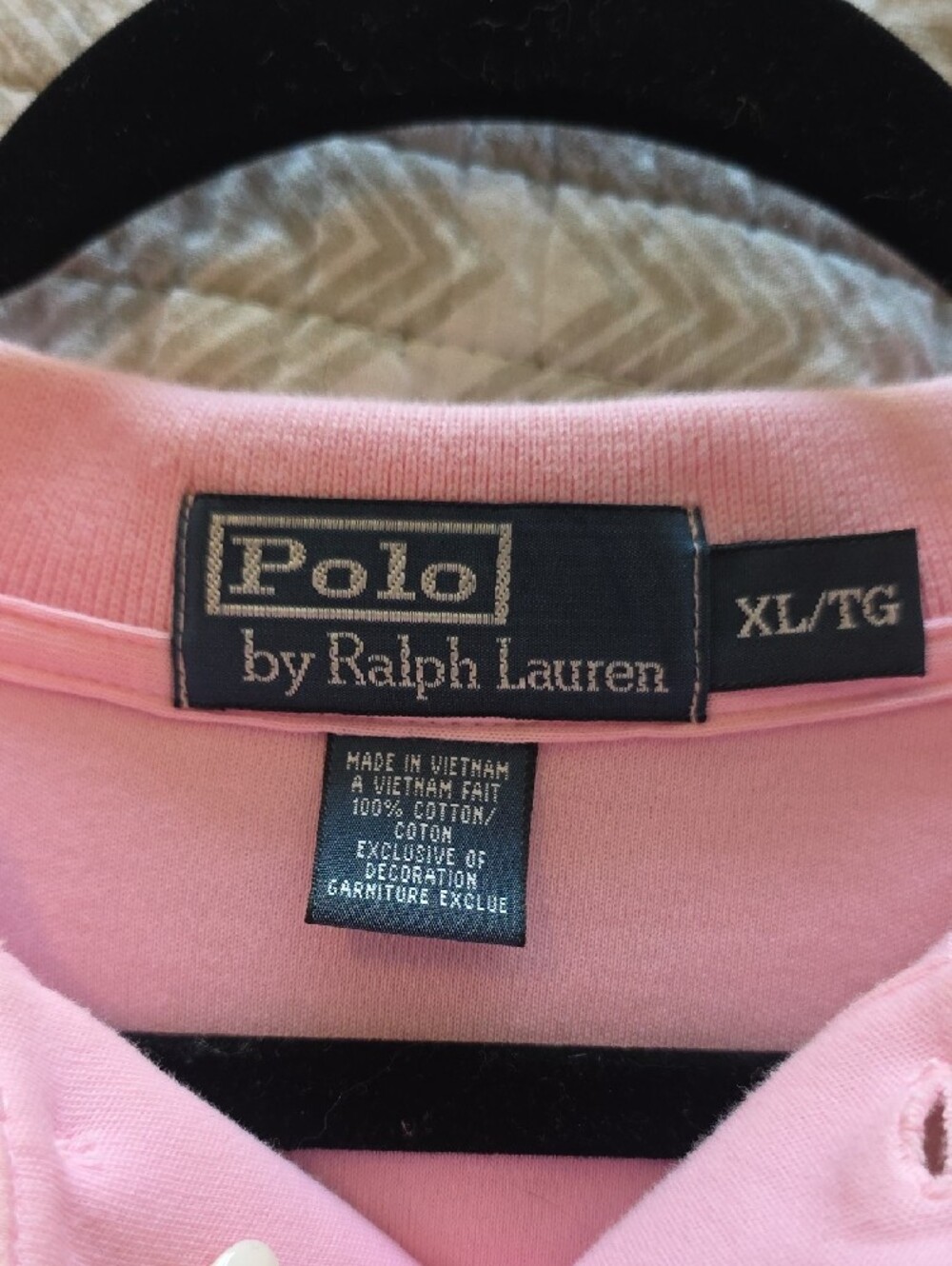 Polo by Ralph Lauren Men’s Light Pink Polo with Navy Pony - Picture 3 of 3